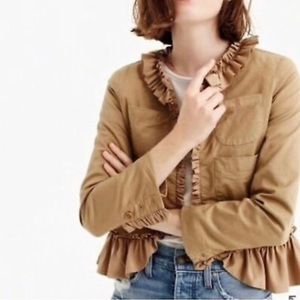 J. Crew Khaki Ruffle Military Front Pockets Short Size 6